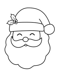 This simple Santa coloring page is perfect for young kids who have the Christmas spirit!  A fun way to turn this into a craft would be to glue cotton balls onto the beard! Cotton Ball Crafts, Santa Coloring, Santa Coloring Pages, Xmas Design, Craft Board, Board Art, Bubble Letters, Cotton Balls, Rock Painting Art