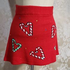 Nwt Christmas Red Knit Mini Skirt With Hearts And Sparkles. Will Not Be Further Reduced Tags: Christmas Party, Holiday Celebration, Elf Cute Fitted Winter Skirt, Red Winter Holiday Skirt, Red Skirt For Winter Holiday, Fitted Holiday Skirt, Fitted Skirt For Winter Holidays, Red Festive Bottoms For Winter, Red Festive Winter Bottoms, Festive Red Winter Bottoms, Red Christmas Holiday Skirt