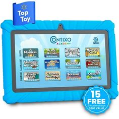 an inflatable tablet with the top toy on it's display and its price tag