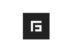 the letter f is shown in black and white