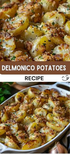 Delmonico Potatoes Recipe Sunrise Medley Potatoes Recipes, Idahoan Potatoes Recipes, 1000 Layer Potatoes, Delmonico Potatoes Recipes, Different Potato Recipes, Potato Blossom Recipe, Frozen Potato Recipes, Cottage Potatoes Recipe, Potatoes Delmonico