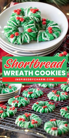 Adorable, delicious, and downright festive, these Shortbread Wreath Cookies are destined to be the start of your holiday cookie tray. Wreath Cookies, Cookie Tray, Holiday Cookie, Cookies Recipes Christmas, Christmas Cookie, Holiday Cookies, Holiday Baking, Christmas Cookies, Cookie Recipes