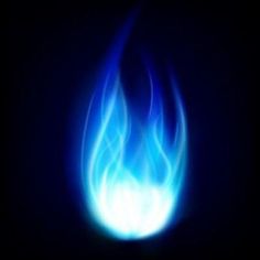 a blue flame on a black background