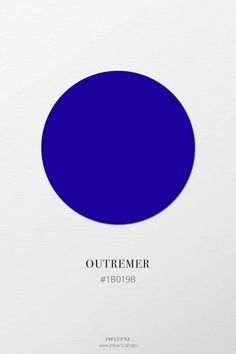 a blue circle with the words outremer on it