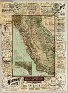 an old map of the state of california, with its roads and major cities on it