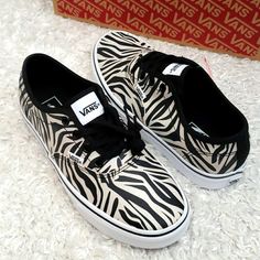 New Vans Exotic Zebra Animal Print Sneakers. Canvas Upper And There's A Little Bit Of A Shine, Cushy Footbed For All Day Comfort. Combine Orders Into A Bundle And Pay For Only One Shipping. Animal Print Sneakers, Zebra Animal, Zebras Animal, New Vans, Print Sneakers, Vans Black, Womens Vans, Vans Shoes, Zebra Print