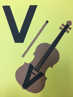 an image of a violin with the letter v on it's back and side