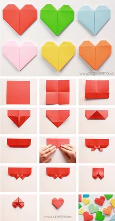 how to make origami hearts out of paper