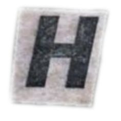 the letter h is made out of cement