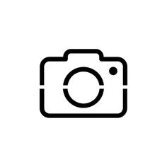 the camera icon is shown in black and white, with an oval lens on top