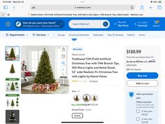 a christmas tree is on the internet page for an advertiser to sell it