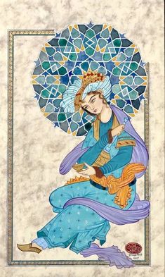 Ancient Persian Art, Persian Painting, Art Gouache, Persian Art Painting, Persian Miniature, Geometric Motif, Islamic Art Pattern, Iranian Art, Egypt Art