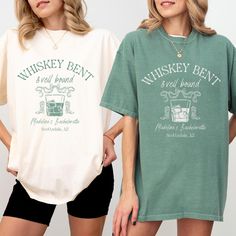 Whiskey Bent and Veil Bound, Custom Bachelorette Party Shirts, Western Themed Bachelorette Shirts, Comfort Colors Bachelorette Shirts by CrescentCoClothing on Etsy Whiskey Bent And Veil Bound Bachelorette, Western Themed Bachelorette Party, Bachelorette Party Themed, Bachelorette T Shirts, Themed Bachelorette, Bachelorette Party Weekend, Bachelorette Tshirts, Custom Bachelorette, Personalized Whiskey