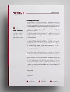 a red and white letterhead with the words yourband on it