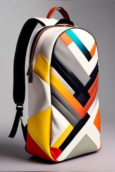 #backpacks #bags #accessories #fashion #packs #artbag #unique #uniquebags #multicolor #panels #panelconstruction #seams #custom Stylish Backpacks For Men, Funky Purses, Leather Bag Tutorial, Stylish Leather Bags, Stylish Travel Bag, Leather Bag Design, Multi Colored Bag, Backpack Design, Tech Bag