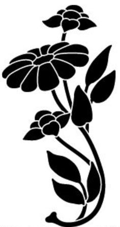 a black and white drawing of flowers with leaves