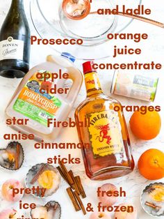 the ingredients to make an orange punch recipe