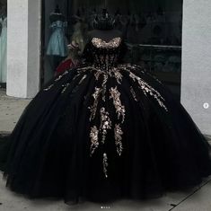 Black Quinceanera Dresses Gothic Gold Lace Princess Birthday Party Ball Gowns.  "This pin contains affiliate links, which means I may earn a commission at no cost to you extra for you". 
 #affiliate #advertising" Adan Terriquez Dresses Quinceanera, Black And Gold Ballroom Dress, Black And Rose Gold Quinceanera Dress, Quince Dresses Black And Red, Rose Gold And Black Quinceanera Theme, Masquerade Sweet 16 Ideas Dresses, Black Quinceanera Dresses With Gold, Gold And Black Quinceanera Dresses, Pink And Black Quinceanera Dresses