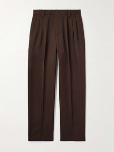 VISVIM Wide-Leg Pleated Wool and Linen-Blend Trousers for Men Mens Pleated Pants, Wardrobe Edit, Clothing Men, Luxury Sneakers, Stylish Watches, Fashion Board, Loungewear Shorts, Pleated Pants, Short Suit