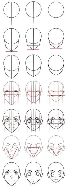 how to draw an anime character's face with different angles and head lengths