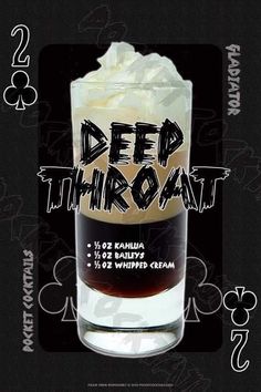 the poster for deep throat, which features an image of a drink with whipped cream