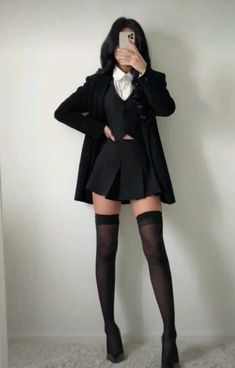 Outfit Chic, Pastel Outfit, Black Stockings, Mode Inspo, Really Cute Outfits, 가을 패션, Edgy Outfits, Outfits Summer, Looks Style