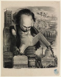 a drawing of a man sitting on top of a building with his head in the air