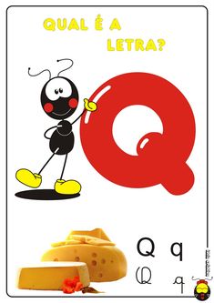 the letter q is for q with an antelope holding a piece of cheese