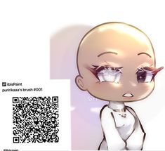 a digital drawing of a baby with big eyes