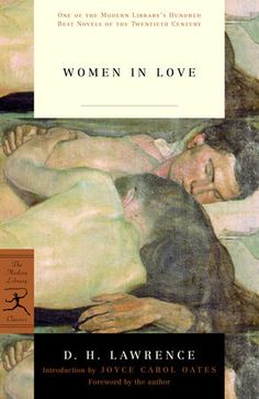 the cover of women in love by d h lawrence, with an image of two