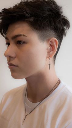 Dagger Earring - Sterling Silver – Futaba Hayashi Tattoo Symbolism, Tomboy Haircut, Close Combat, Dagger Necklace, Symbol Of Protection, Dagger Earrings, Haircut Men, Short Hair Undercut, Photographie Portrait Inspiration