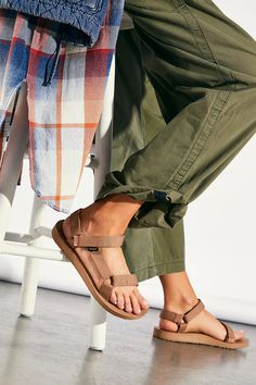 Original Universal Teva Sandals | Free People Tan Teva Sandals Outfit, Teva Sandals Outfit Summer, Tevas Outfit, Teva Outfit, Granola Outfits Summer, Teva Sandals Outfit, Teva Sandal, Sandals Outfit Summer, Teva Original Universal