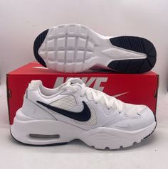 Find ideas๏ฟฝand inspiration for Nike Air Max Fusion Athletic Training Sneakers White Black CJ1671-100 Womens, Women's shoes Nike Air Max Fusion, White Nike Shoes, Training Sneakers, Athletic Training, Note Box, White Nike, Sneakers White, Mississippi, Air Max