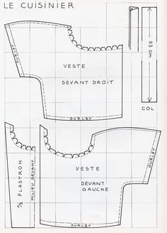 the sewing pattern for an apron is shown