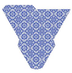 a blue and white bandanna on a white background