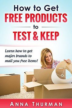 a woman is sitting in front of boxes with the text, how to get free products to test & keep