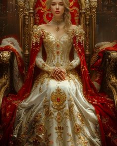 Working on living my best life, shout out to all you queens and kings out there! https://tinyurl.com/SurrealismByKia #queen #ai #aiart #livingmybestlife #throne #royal #yolo #conceptart Fantasy Dress Queens, Queen Of Hearts Makeup, Fantasy Queen, Queen Outfits, Fairytale Gown, Fitness Fashion Outfits