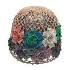 PRICES MAY VARY. Made of cotton, soft touch and lightweight. Wearing this crochet beanie hat will naturally fit your head and feel comfortable not just on the summer bad hair days. One Size Fits Most. Circumference: 54-56cm/ 21-22 inch, Height: 18cm/7.08 inch. A hint of stretch comes from the natural elastic of the knitted cotton thread that full of texture instead of stiff. With excellent handmade crochet skill, this knit skull cap has unique and vintage floral patterns to add an elegant style Crochet Skull Cap, Floral Beanie, Crochet Skull, Spring Hats, Crochet Beanie Hat, Easy Crochet Projects, Crochet Hats Free Pattern, Crochet Cap, Unique Hats