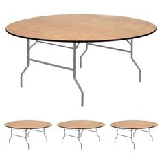 a table with four small round tables on each side and three smaller ones in the middle