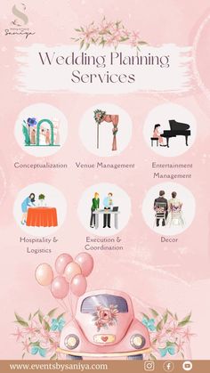 Wedding planning services by Events by Saniya in Dubai Event Planning Poster, Event Planning Board, Event Planner Branding, Wedding Planning Checklist Detailed, Wedding Planner Business Card, Event Planers, Event Planning Branding, Event Planning Career, Event Planning Quotes