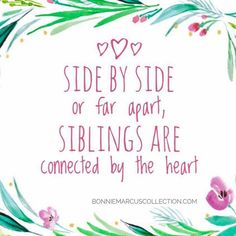 Sibling Wall Art, Happy Sibling Day, Sibling Art, Brother Sister Love Quotes, Sibling Quotes, National Sibling Day