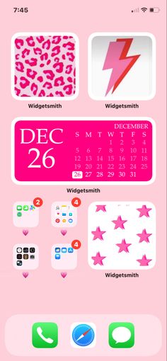 a pink calendar with different icons and numbers on the front, including an image of a lightning