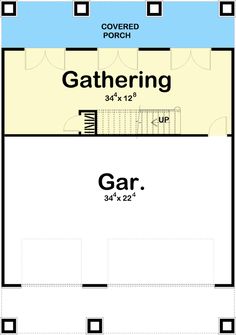 the floor plan for a house with an attached garage