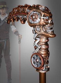 Gehstock Steampunk bei » Kostümpalast.de Steampunk Mode, Interior Design Advice, Steampunk Gears, Steampunk Art, Aesthetic Design, Cuckoo Clock, Gentleman, Really Cool Stuff