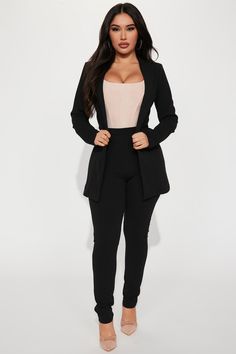 Therapist Outfit, Blush Blazer, Work Outfit Office, Open Blazer, Lapel Blazer, Morning Meeting, Blazer Set, Fashion Nova Models