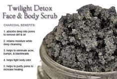 Detoxifying Activated Charcoal Sugar Scrub Detox Facial, Face Body Scrub, Scrub Recipe