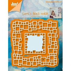 an orange and white square shaped paper cutout with the words gart's block molds on it