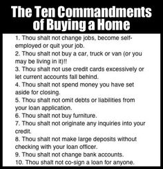 the ten commandments of buying a home