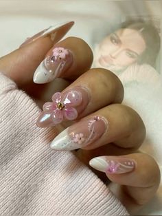 Girly Summer Nails, Korean Summer Nails, College Math, Trend Nails, Math Notes, Her Nails