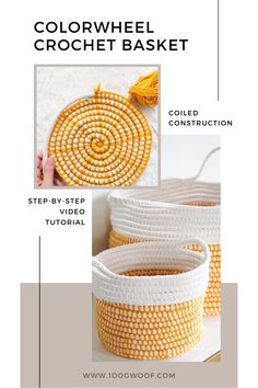 the instructions for how to make a crochet basket